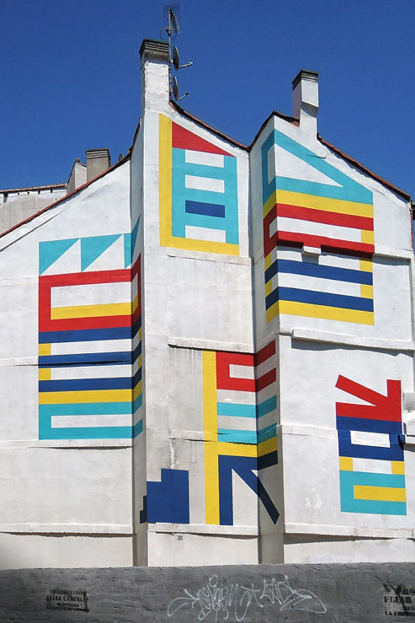 El arte urbano colorido y angular de Eltono  9