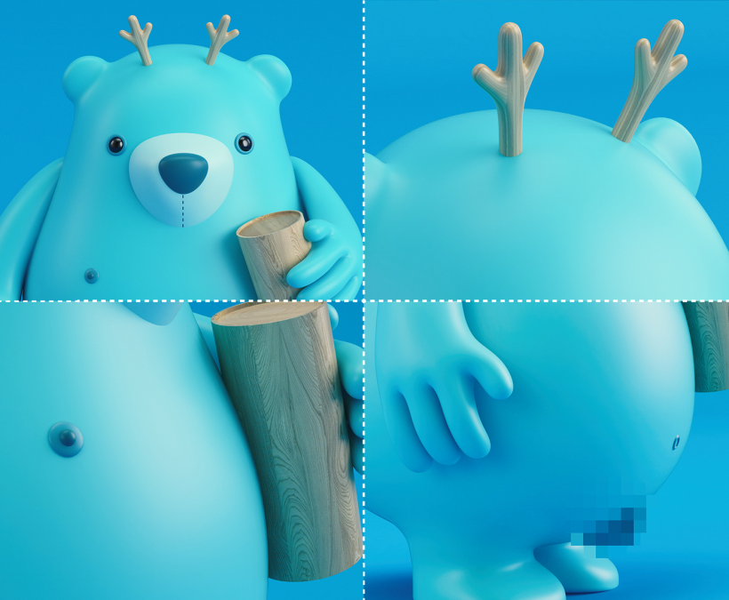 THE NAKED BEAR  (Diseño de personajes en Cinema 4D: del boceto a la impresión 3D) 6