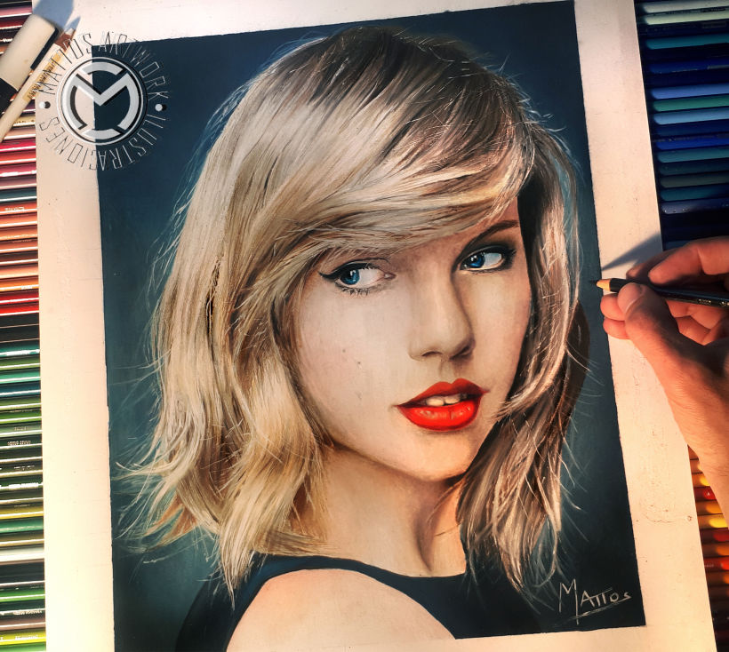 Retrato - Taylor Swift  - Làpices de colores 0