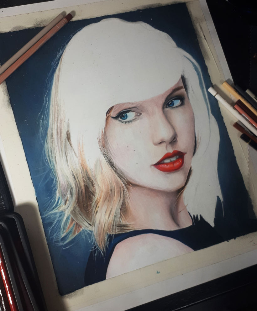Retrato - Taylor Swift  - Làpices de colores 6
