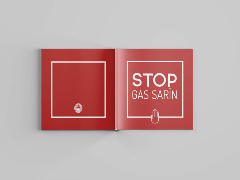 "STOP GAS SARIN" Elaboración de iconos y diseño de folleto divulgativo. Manual y desarrollo 1