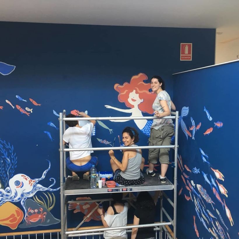 Pintura mural projecte Humanitzem Hospitals 2