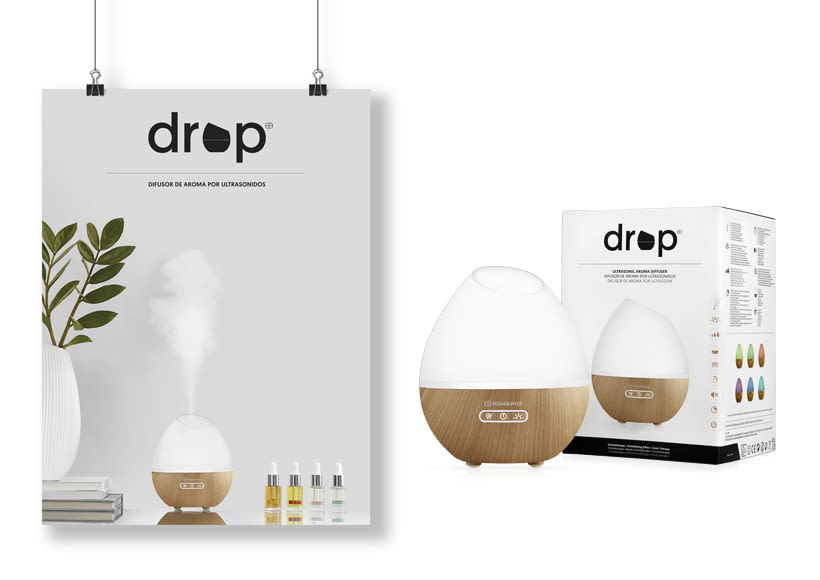 DROP: diseño de logotipo y packaging. Arte de imagen visual.