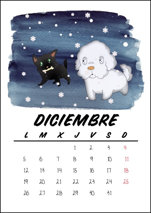 Calendario benéfico con ilustraciones felinas 15