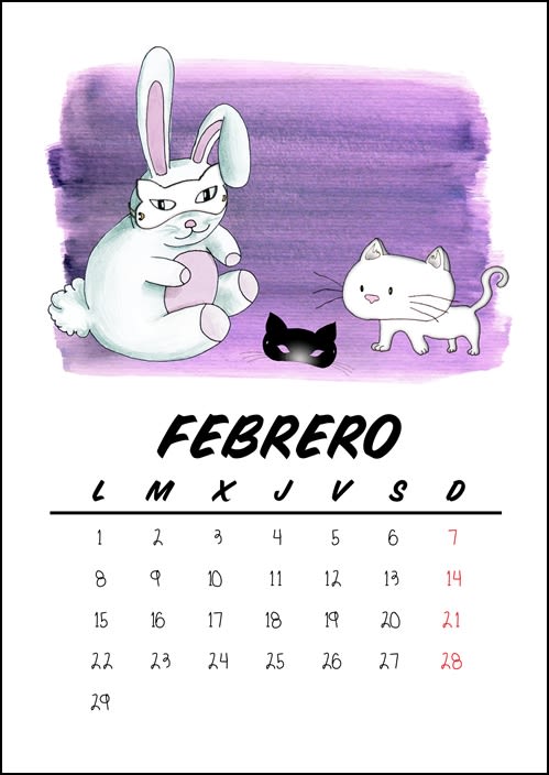 Calendario benéfico con ilustraciones felinas 5