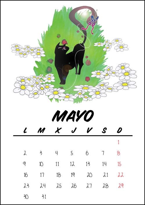 Calendario benéfico con ilustraciones felinas 8