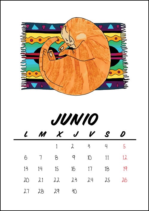 Calendario benéfico con ilustraciones felinas 9