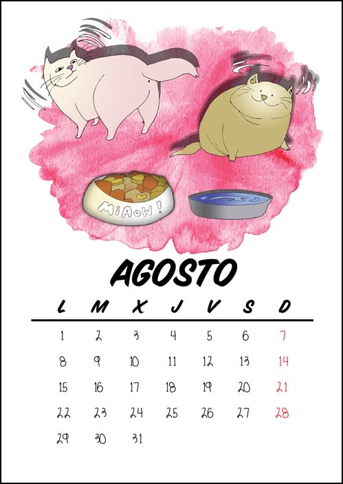 Calendario benéfico con ilustraciones felinas 11