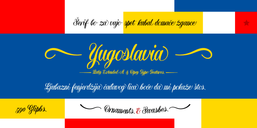 Yugoslavia, fuente caligráfica 2