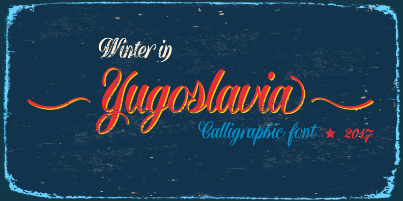 Yugoslavia, fuente caligráfica 6