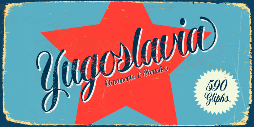 Yugoslavia, fuente caligráfica 0