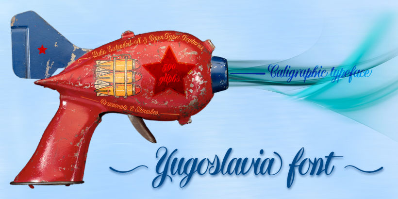 Yugoslavia, fuente caligráfica 3