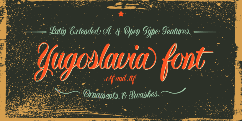 Yugoslavia, fuente caligráfica 8