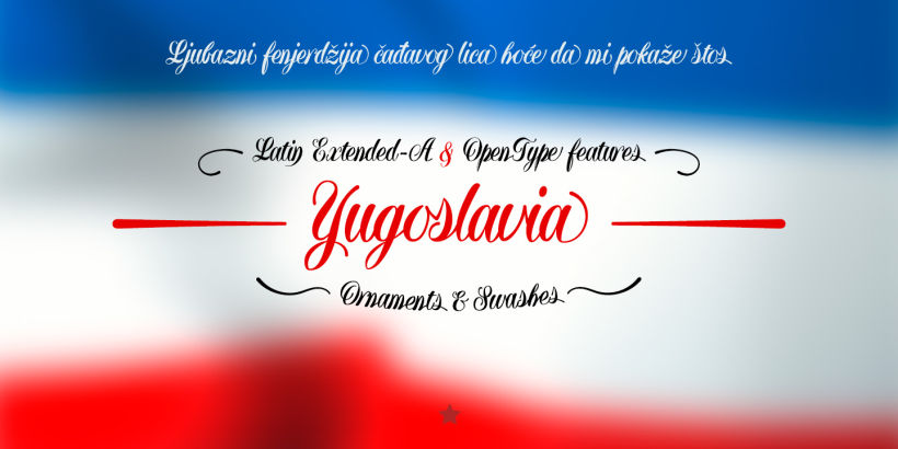 Yugoslavia, fuente caligráfica 7