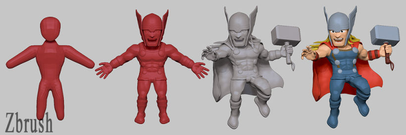 Proyecto:  Thor /Modelado profesional de personajes cartoon 3D 1