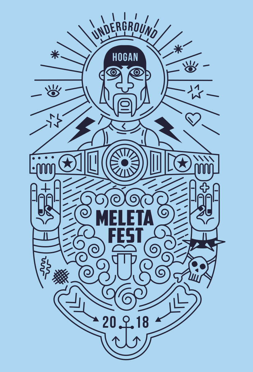 Ilustración para el Meleta Fest ( rock music festival ) 1