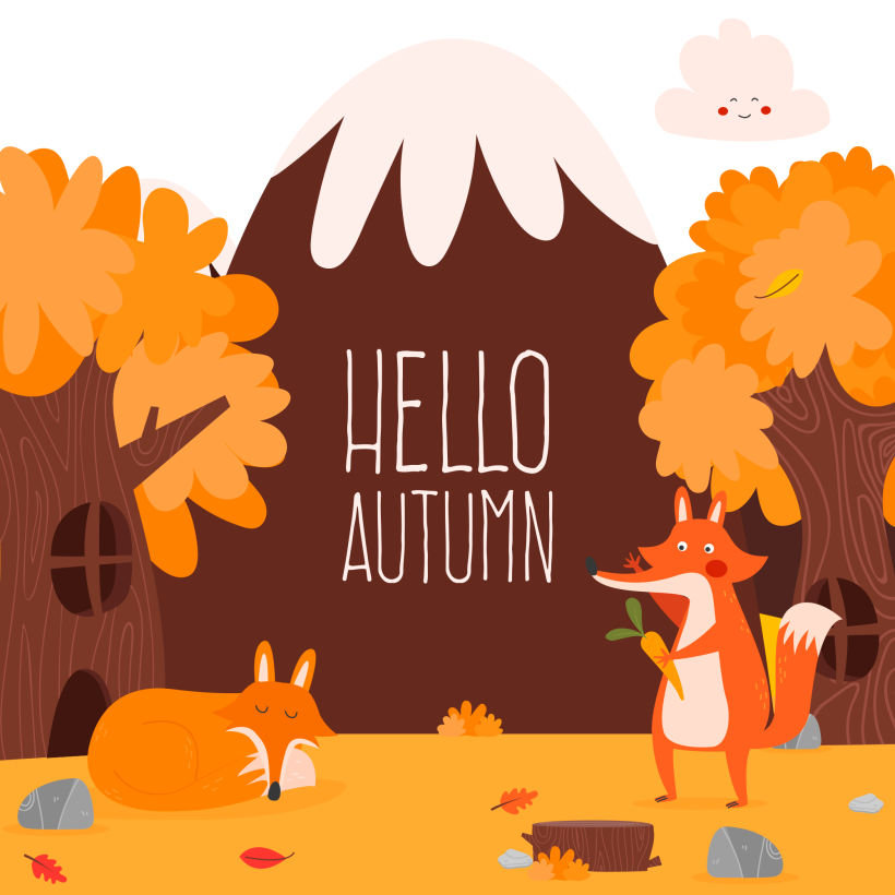 Hello autumn. Vector Illustration -1