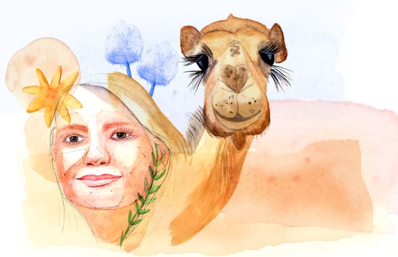Camel Lady - Mi Proyecto del curso: Retrato ilustrado en acuarela 0