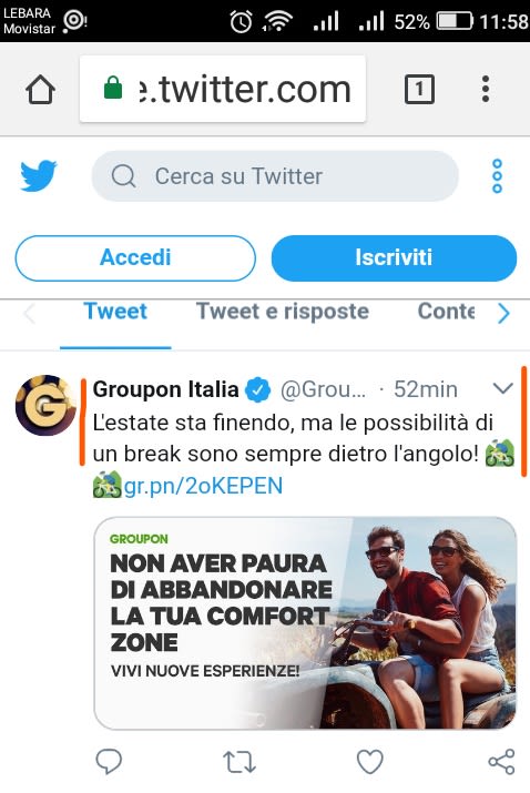 Copywriting - Textos creados por Groupon Italia en el mes de septiembre 2017.  0