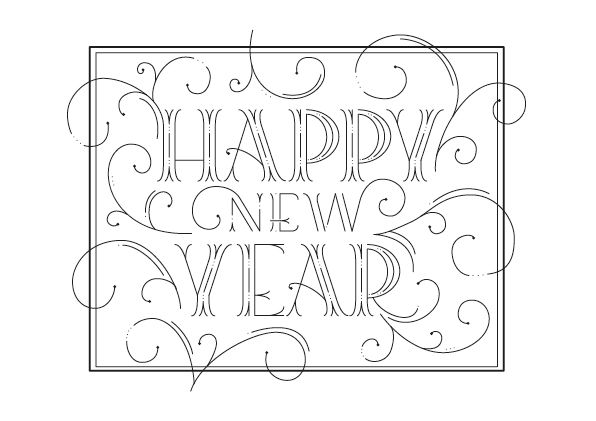 Lettering: Happy new year 1