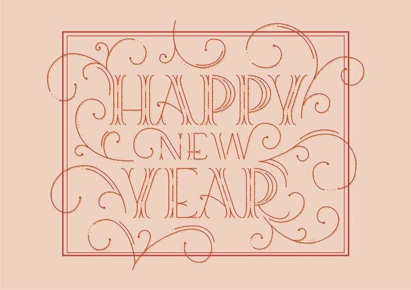 Lettering: Happy new year 6