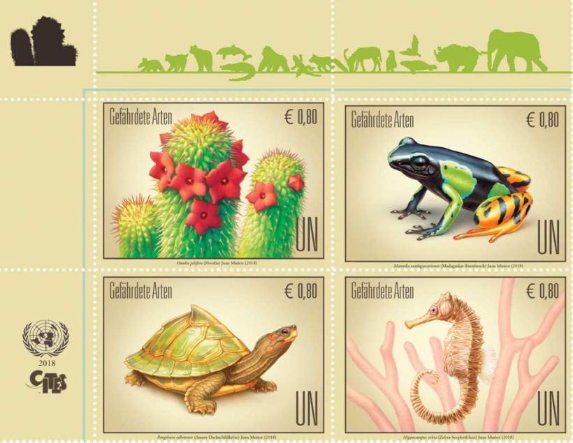 Ilustraciones sellos ONU, especies en peligro 2018 4