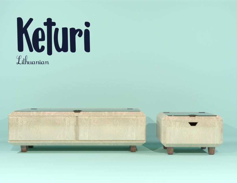 Keturi, furniture design. 1
