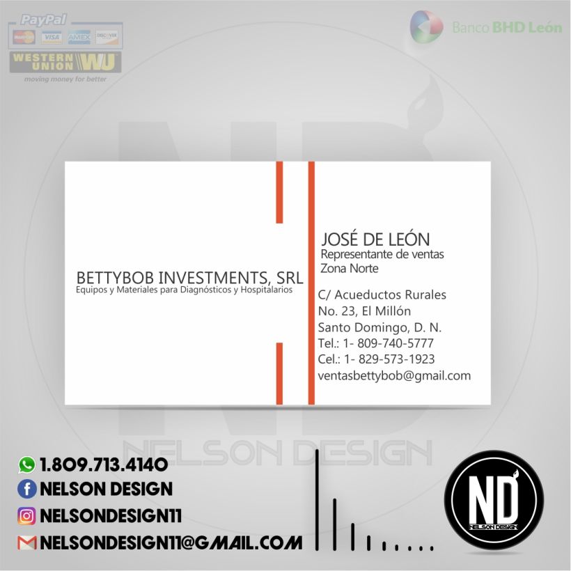 Tarjeta de presentación - BettyBob Investments, S.R.L. 0