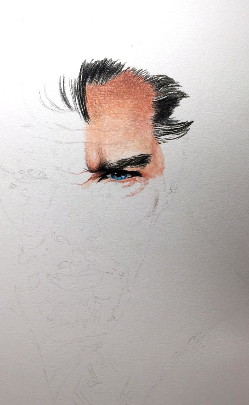 Mi Proyecto del curso:  Retrato realista con lápices de colores; Dr. Strange (Benedict Cumberbatch) 2