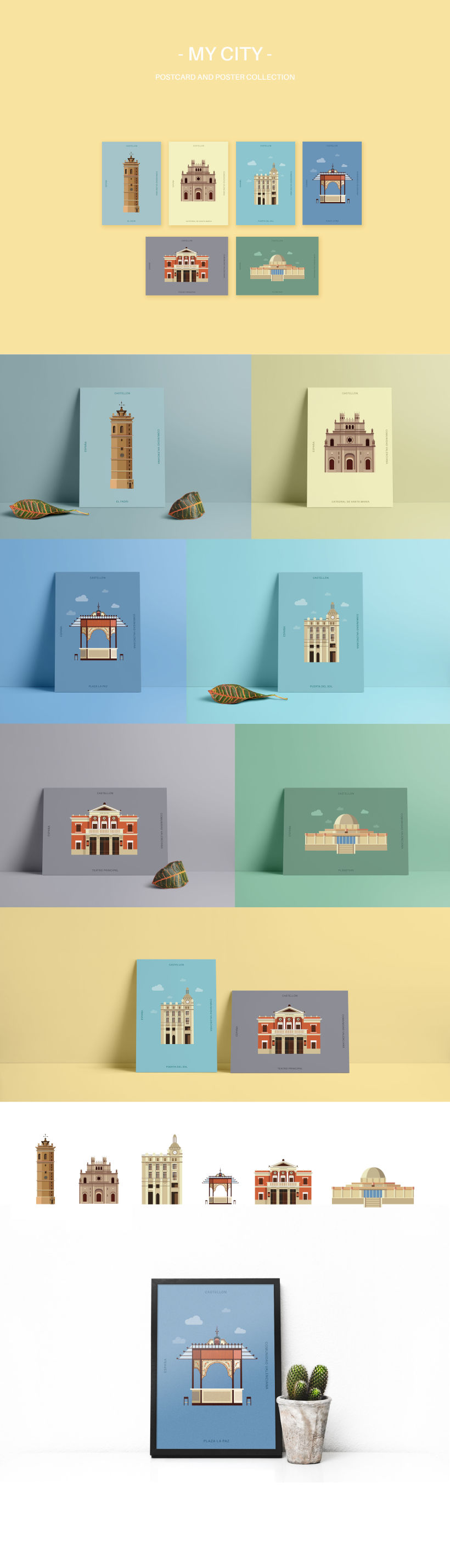 Colección de postales/carteles Castellón de la Plana -1