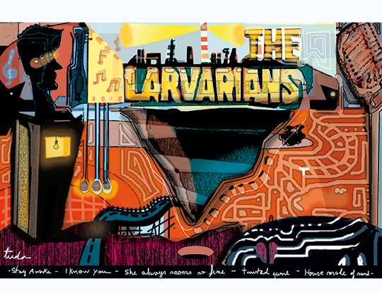 Ilustración para grupo de rock The Larvarians -1