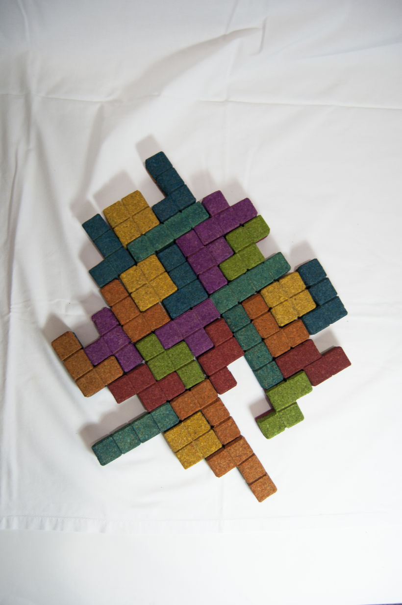 Juego de corcho inspirado en el clásico Tetris 16