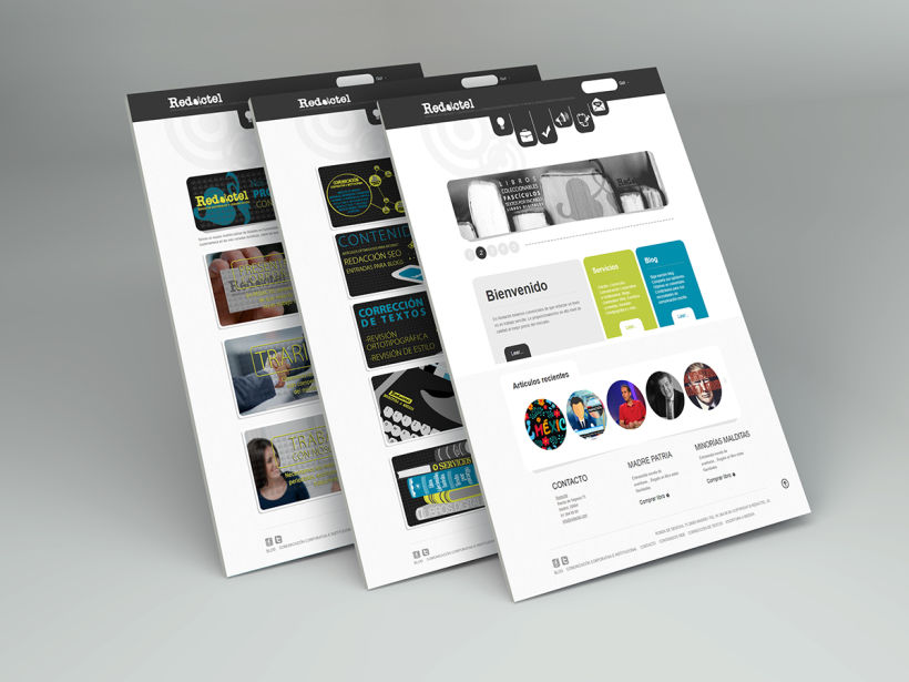 Diseño, maquetación web/ Ilustración para Redactel Agencia Editorial 2