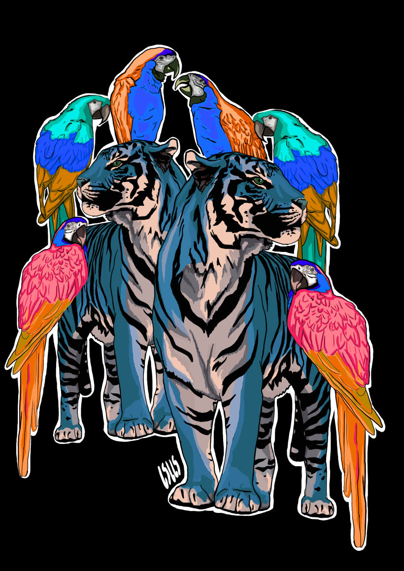 Tigers and parrots 0