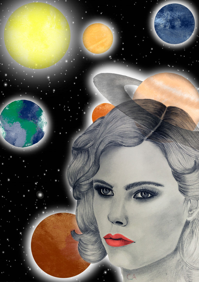 Retrato "Mujer Interplanetaria" -1