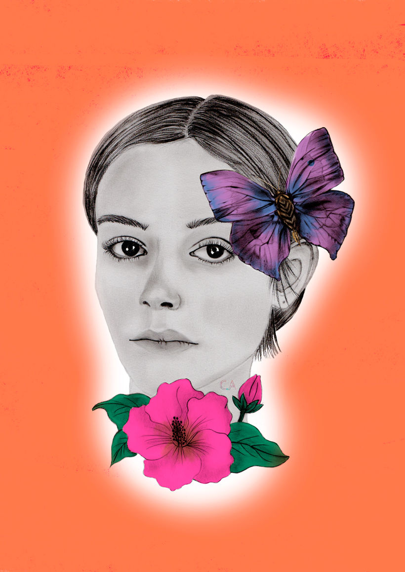 Retrato "La Mariposa y la Flor" -1