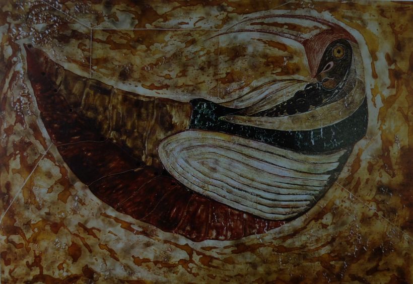 El sueño intranquilo de Gregor Samsa II (1996) Pintura/madera