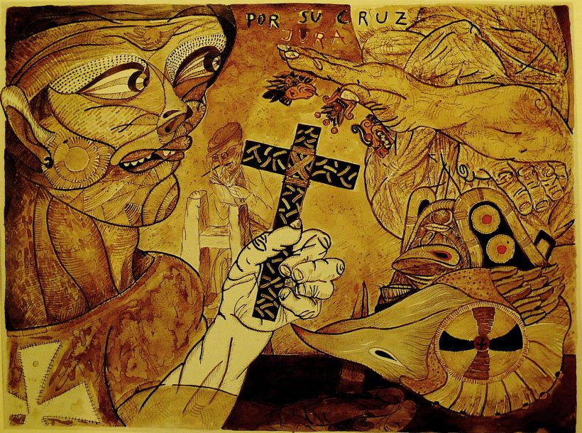 Por su cruz Jura (1996) Obra en papel