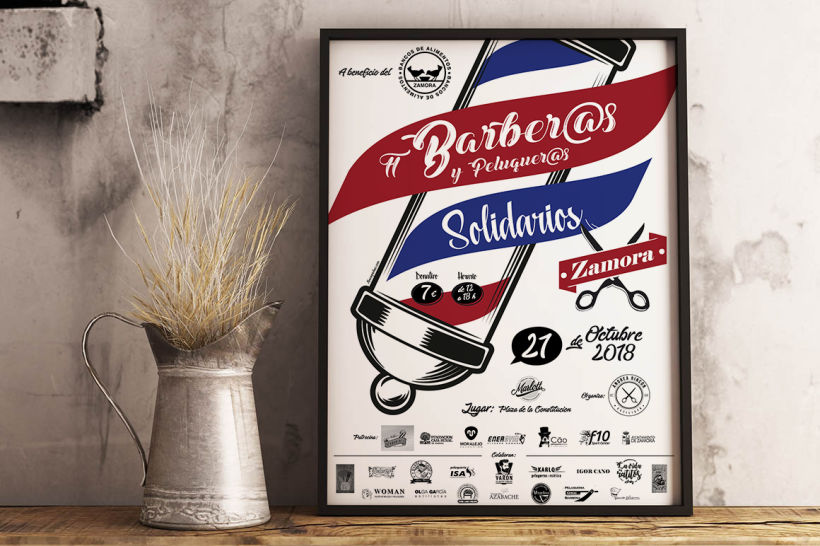 Poster evento "Barberos y Peluqueros Solidarios 2018" -1