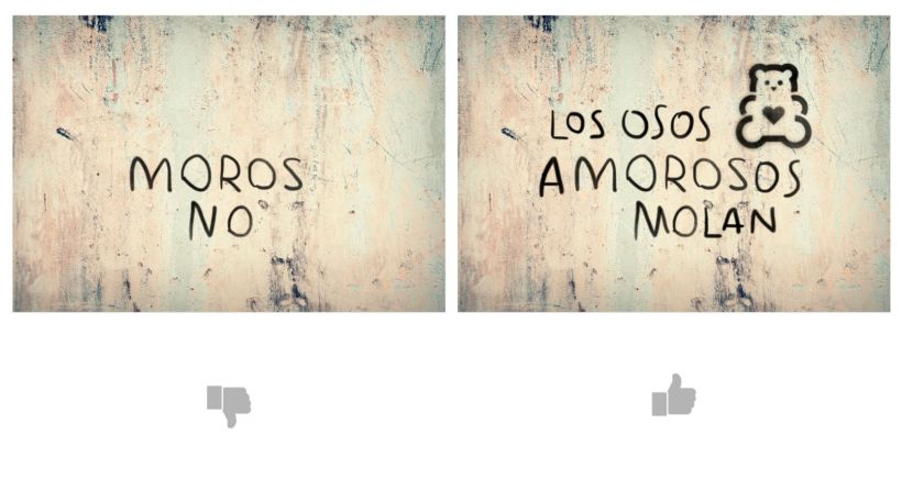 Diego Mir convierte las pintadas de odio en mensajes positivos con sus diseños 6