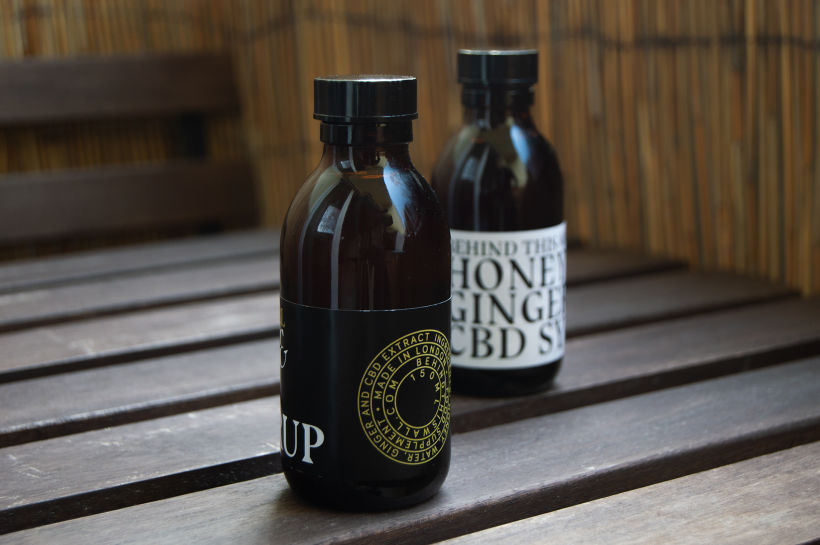 Labels for a small CBD Syrup collection by Behind This Wall, London. 3
