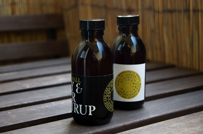 Labels for a small CBD Syrup collection by Behind This Wall, London. 4