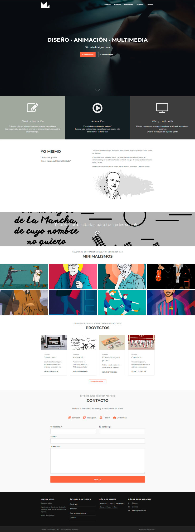 Mi Proyecto del curso: Website Miguellama.com 2