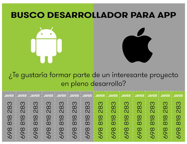 BUSCO DESARROLADOR DE APPS (iOS y android) para nuevo proyecto. 698 81 82 83 Javier Trujillo  0