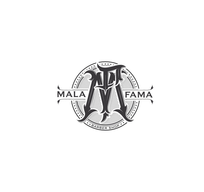 Mala Fama - barber shop (diseño de logotipo) 1