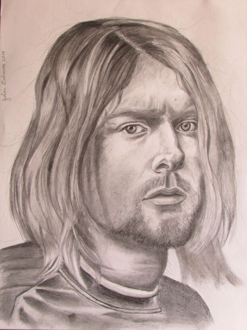 Kurt Cobain: Proyecto del curso Retrato realista con lápiz de grafito 0