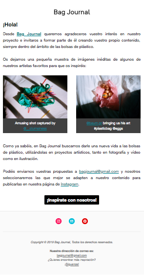 Bag Journal - Proyecto E-Mail Marketing / Mailchimp 1
