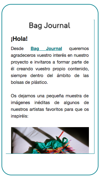 Bag Journal - Proyecto E-Mail Marketing / Mailchimp 2