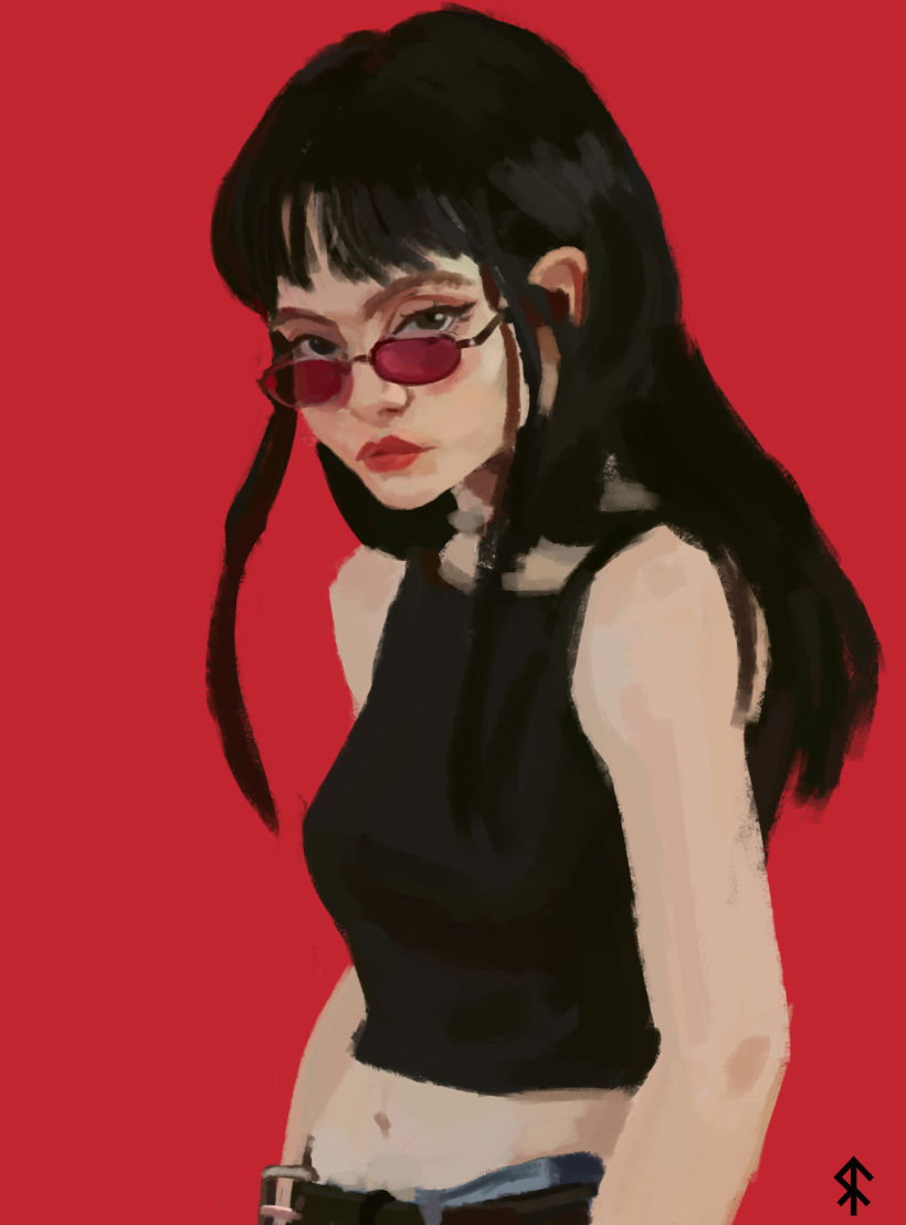 Red Glasses  Girl  6