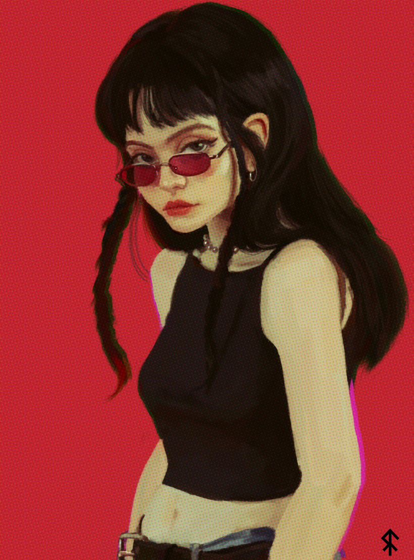 Red Glasses  Girl  10